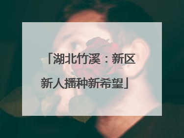 湖北竹溪：新区新人播种新希望
