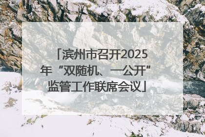 滨州市召开2025年“双随机、一公开” 监管工作联席会议