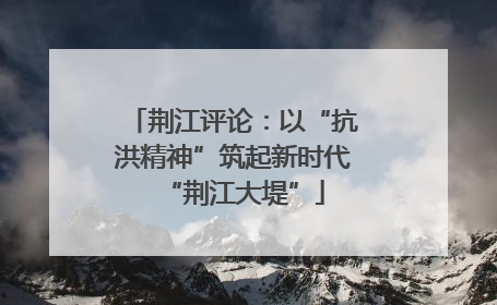 荆江评论：以“抗洪精神”筑起新时代“荆江大堤”
