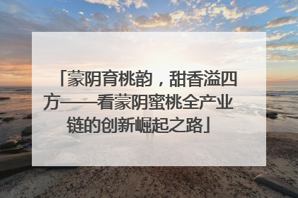 蒙阴育桃韵，甜香溢四方——看蒙阴蜜桃全产业链的创新崛起之路