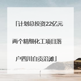 计划总投资22亿元 两个精细化工项目落户四川自贡沿滩