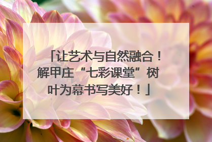 让艺术与自然融合！解甲庄“七彩课堂”树叶为幕书写美好！