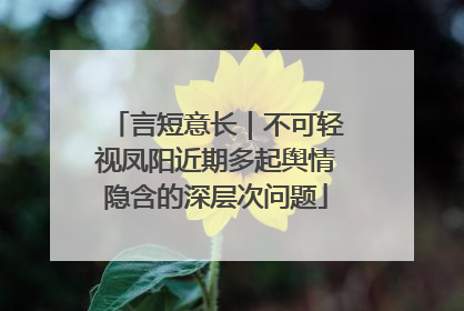 言短意长｜不可轻视凤阳近期多起舆情隐含的深层次问题