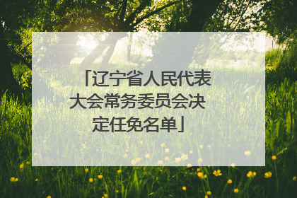 辽宁省人民代表大会常务委员会决定任免名单