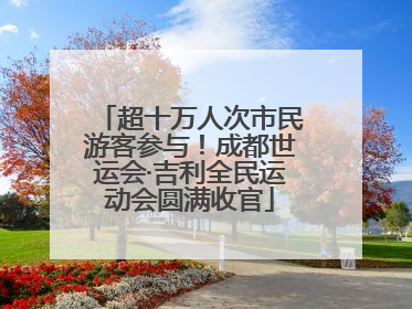 超十万人次市民游客参与！成都世运会·吉利全民运动会圆满收官