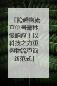 跨越物流查单号毫秒级响应！以科技之力重构物流查询新范式