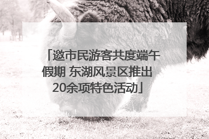 邀市民游客共度端午假期 东湖风景区推出20余项特色活动