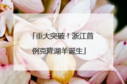 重大突破！浙江首例克隆湖羊诞生