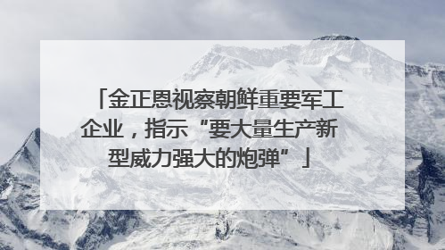 金正恩视察朝鲜重要军工企业，指示“要大量生产新型威力强大的炮弹”