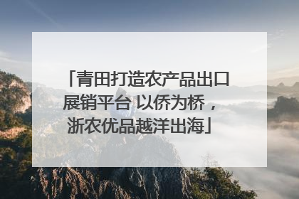 青田打造农产品出口展销平台 以侨为桥，浙农优品越洋出海