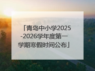 青岛中小学2025-2026学年度第一学期寒假时间公布