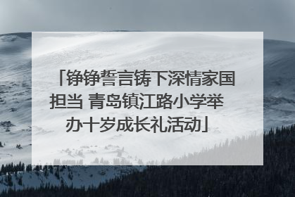 铮铮誓言铸下深情家国担当 青岛镇江路小学举办十岁成长礼活动