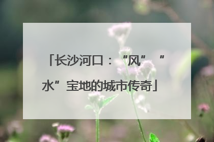 长沙河口：“风”“水”宝地的城市传奇