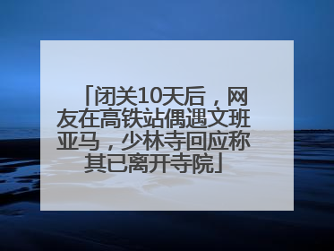 闭关10天后，网友在高铁站偶遇文班亚马，少林寺回应称其已离开寺院
