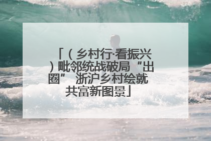 （乡村行·看振兴）毗邻统战破局“出圈” 浙沪乡村绘就共富新图景