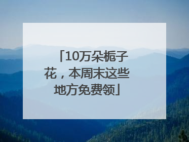 10万朵栀子花，本周末这些地方免费领