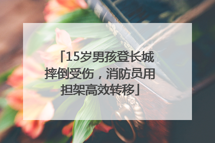 15岁男孩登长城摔倒受伤，消防员用担架高效转移