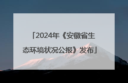 2024年《安徽省生态环境状况公报》发布