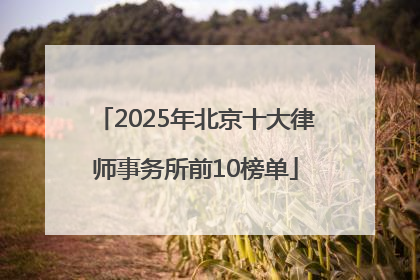 2025年北京十大律师事务所前10榜单