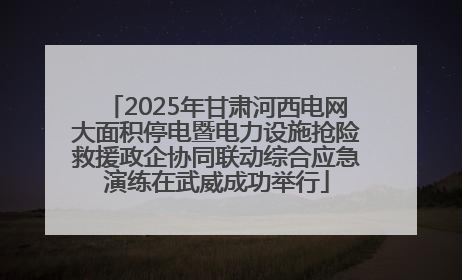 2025年甘肃河西电网大面积停电暨电力设施抢险救援政企协同联动综合应急演练在武威成功举行