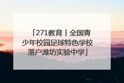 271教育丨全国青少年校园足球特色学校落户潍坊实验中学