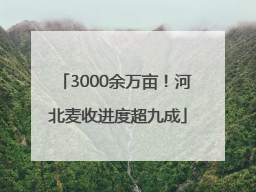 3000余万亩！河北麦收进度超九成