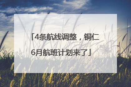 4条航线调整，铜仁6月航班计划来了