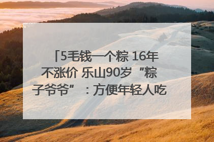 5毛钱一个粽 16年不涨价 乐山90岁“粽子爷爷”：方便年轻人吃口热乎早饭｜封面头条