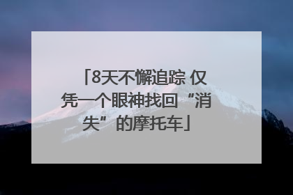 8天不懈追踪 仅凭一个眼神找回“消失”的摩托车